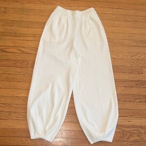 Cute Cream Knit Wide Leg Women's Pants Size S